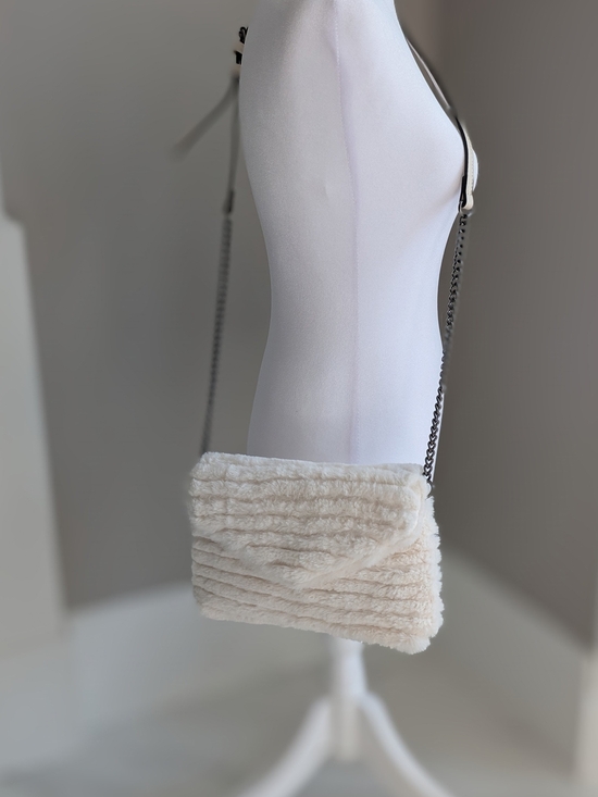 Handbags - Faux Fur Crossbody Bag in Cream